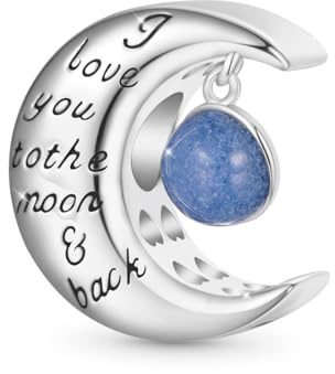 GNOCE Charm Perle Mond leuchtet im Dunkeln Charm 925 Sterling Silber Bead Charms für Armband Schmuck Geschenk für Frau Fit Armbänder/Halskette