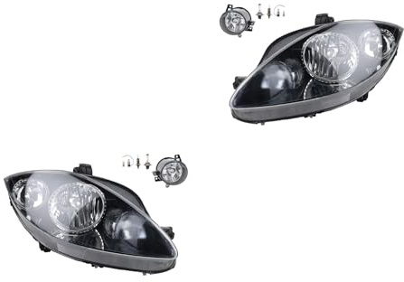 Johns, Scheinwerfer Satz passend für Seat Too Altea 5P 04-09 H7 H1 Links & Rechts + Nebelscheinwerfer + Leuchtmittel