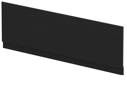 Balterley Wooden Front Bath Panel Covering with Plinth, 1800mm Bath Panel, Straight Front Bathroom Panels for Bathtub, Water Resistant Side Panels for Bathroom Baths (Woodgrain Black)