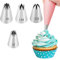 Set di 4 Bocchette sac a Poche Professionali Acciaio Inossidabile Taglia Media (1M+2C+2G+2F) per Decorare Cupcakes, Torte, Biscotti & Churros - Bocchette per Pasticceria