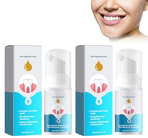 2 Stück Gum Regrowth Deep Clean Schaum Zahnpasta, Zahnaufhellung Mousse Schaum Teeth Mouthwash Presse Whitening Mousse, Intensive Fleckenentfernung Zahnpasta Deeply Reinigung Fleckentfernung Zahnweiß