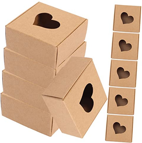 minkissy 20stücke Kraftpapier Box Geschenkverpackung Mit Herzloch Selbstgemachte Seifenverpackung Aus Hochwertigem Kraftpapier Einfach Zusammenzubauen Und Aufzubewahren