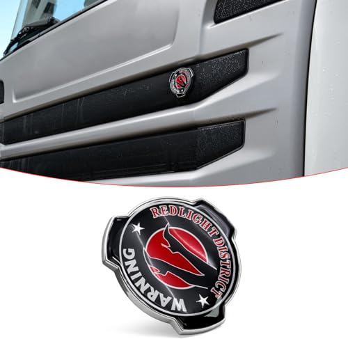 1 Stück maßgefertigtes Emblem für Scania LKW Kühlergrill-Emblem Ersatz Außenzubehör 1401610 (Red Light District Warnung)