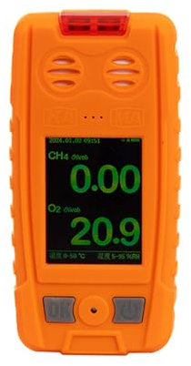 THYXGS Monitor De Gas, Detector De Gas Portátil Recargable, Detector De Gas Profesional CH4/O2, con Modo De Alarma De Vibración De Luz De Sonido, Compatible con Cambio Entre Chino E Inglés