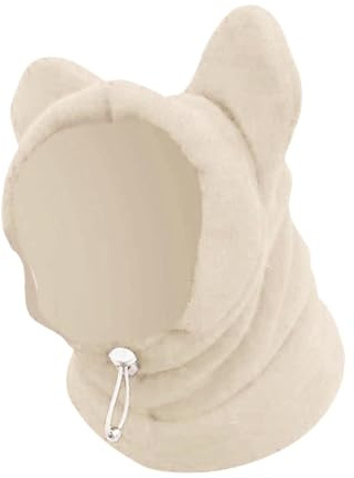 Gralara Hunde-Wintermütze, Ohren-Kapuzenpullover, Halswärmer, Schal, verdickte Hundehaube, warme Mütze, Hundeohren-Abdeckung für Kätzchen, Haustiere, Welpen, M