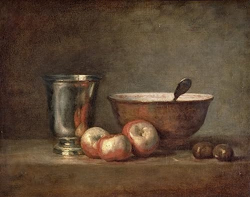 RZHRHJES Decorativos Cuadro en Lienzo Lienzo Poster Cuadro Pintura El cáliz de plata de Jean Baptiste Simeon Chardin para Decoraciones del Hogar 60x90cm