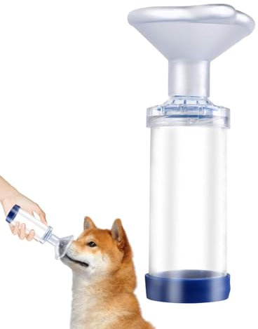 Espaciador para inhaladores de gatos, inhalador de cámara de aerosol felino para perros/gatos, inhalador manual para respirar gatos y gatitos en enfermedades respiratorias como felino, dificultad para