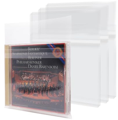 sdroceRyaM 50PCS CD Außenhüllen Klare Plastik CD Außenhüllen Plastik Schutzhüllen Anti-Statisch für CD und DVD Lagerung