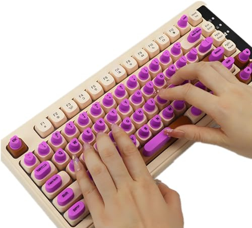 Se7enline Keyboard Sticker for Long Nails Letters Raised Keyboard Bubbles | Soft Silicone Reusable Keycaps Adhesive Protective Type Long Nail Art Keyboard Stickers for Desktop for Apple /HP/Dell,Purple