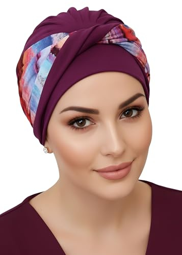 Deresina Aura Bambus-Turban – Chemo Kopfbedeckung für Frauen bei Haarausfall & Alopezie, Verstellbares Stirnband-Design, Atmungsaktiv, Einheitsgröße