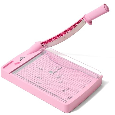 JIELISI Cortador de Papel A4, Cortadora de Papel Guillotina de Servicio Pesado, Herramienta de Scrapbooking con Protector de Seguridad, Bloqueo de Cuchilla y Rendimiento de Corte de hasta 12 Hojas, 12