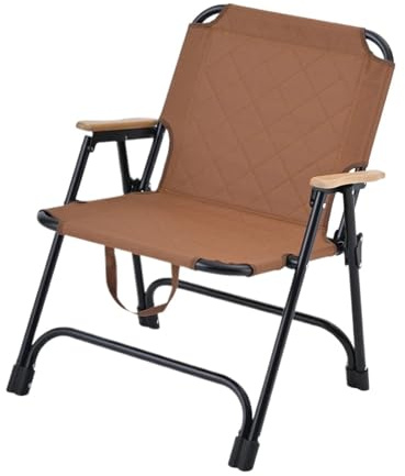 YGSGJSP Klappbarer Regiestuhl Leichter Metallstahl-Outdoor Faltbarer Angelstrandstuhl, der kampierenden Regiestuhl zusammenfaltet(Brown)