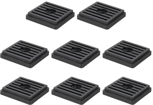 sourcing map 8Pcs Bed Risers, Square Heavy Duty Stackable Lift Block to 0.5 Inch Plastic Furniture Riser for Desk, Chair, Table, Sofa Legs, Washing Machine, Refrigerator, Black