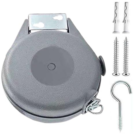 Kustimantu - Secador de ropa retráctil, cuerda de lavandería resistente, ajustable, portátil, 15 m, cuerda de secado, para ropa retráctil, para balcón, cuarto de baño, jardín, césped, porche de hotel