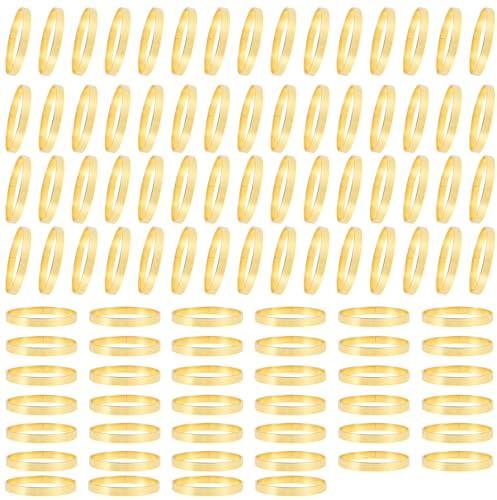 100 Stück Serviettenringe Gold 3,8x0,5cm Metall Serviettenring Klein Elegante Servietten Ring für Hochzeiten Weihnachten Thanksgiving Dinnerpartys Familienfeiern Tischdekoration