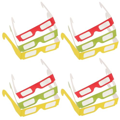 iplusmile 36pcs Glasses Paper Diffraction Special Effect Light Glasses for Rave Party and Festival