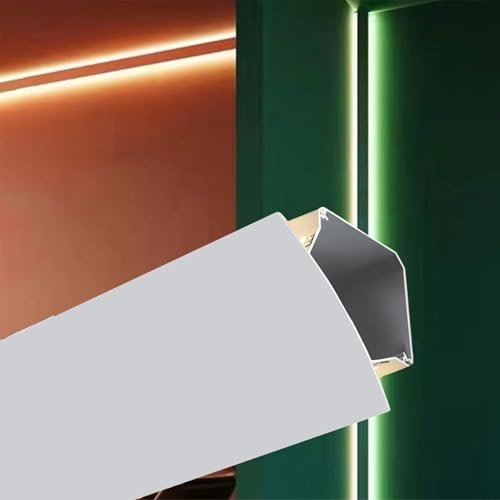 Moderne LED-Kronenleiste – indirektes Beleuchtungsprofil für Wände und Decken, Aluminium-LED-Diffusork, Lichtleiste für stilvolle Heimdekoration
