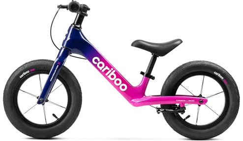 Cariboo Laufrad Kinder ab 2 Jahren - Ultraleicht 3,6 kg - Verstellbarer Sattel und Lenker - Magnesiumrahmen, V-Brake - Balance Bike bis 30 kg - Magnesium Max