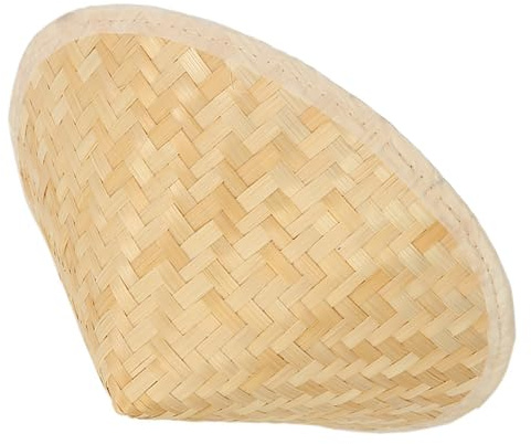 EXQUIMEUBLE Lightweight Bamboo Straw Chinese Hat for Sun Khaki | Khaki Colour, Comfortable Fit, from Sun, Wall Hanging Decor for Children Costume Use
