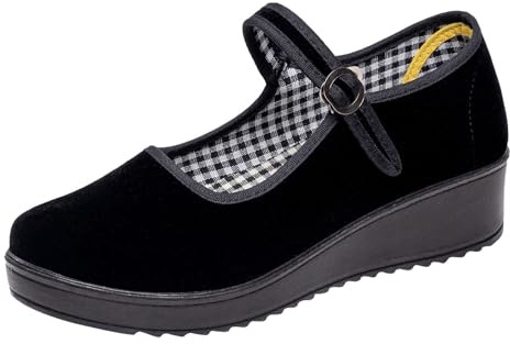 Fabric Shoes Women's Summer Orthopaedic Shoes Women's Trainers Velvet Ballerina Shoes Velvet Shoes Traditional Flats Pumps Mary Jane Casual Shoes Soft Low Shoes