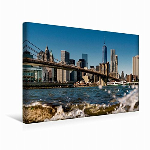 Premium Textil-Leinwand 45 x 30 cm Quer-Format New York Brooklyn Bridge | Wandbild, HD-Bild auf Keilrahmen, Fertigbild auf hochwertigem Vlies, Leinwanddruck von Kurt Krause