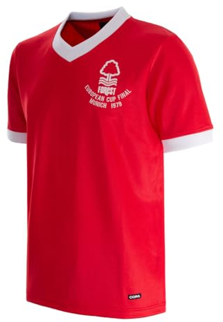 COPA - Maglia retrò - Calcio - Uomo - Nottingham Forest Finale Coppa dei Campioni 1979 - Rosso - 100% Poliestere