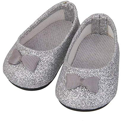 DIVISTAR Chaussures argentées à nœud pour poupées American Girl de 45,7 cm