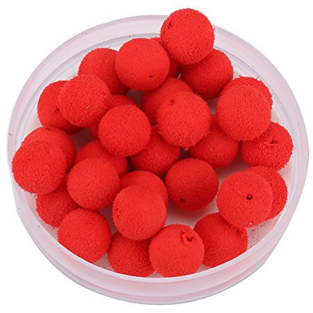 Karpfenangeln Köder, 30 Teile/schachtel 10 / 12mm Geruch Karpfenangeln Köder Boilies Weichen Köder Boilies Fischköder Künstliche Schwimmkugel Perlen Feeder(Rot 10mm)