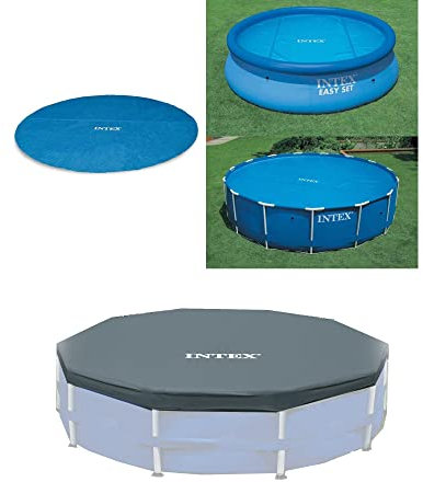Intex 12' Swimming Pool Solar Cover Tarp & 12' Swimming Pool Debris Cover