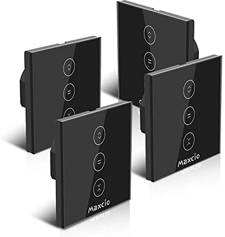 Maxcio Interrupteur Wi-Fi pour volet roulant - Compatible avec Alexa et Google Home, interrupteur Smart Home pour auvent, store, rideau, fonction lever et coucher du soleil