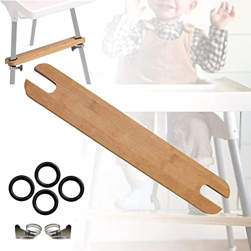 Barnstol fotstöd, justerbar höjd naturlig bambu baby barnstolar pedal, lämplig för IKEA antilop barnstol fotpall