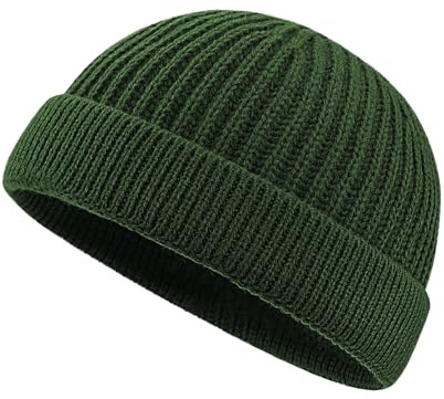 CLAPE Unisex Fisherman Beanie Hat Fischermütze Winter Dockermütze Beanie Strickmütze Wollmütze Rollmütze Short Beanie Knit Hat Trawler Beanie Watch Hut