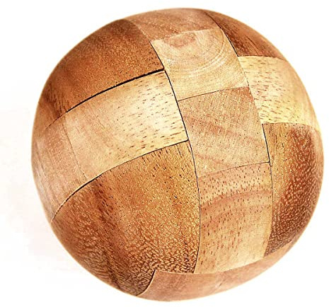 Logica Spiele Art. Die Kanonenkugel - 3D-Knobelspiel aus Holz - Schwierigkeit 4/6 Extrem - Leonardo da Vinci Kollektion