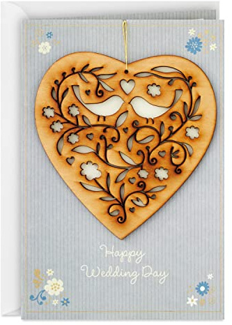 Hallmark Wedding Card (Removable Keepsake Wooden Heart Ornament)