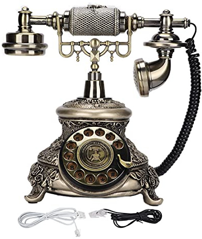 Vintage Rotary Telephone - Retro Working Landline Phone Classic European Retro Telephones Resin Redial Function | Antique Style Desk Phone for Home Decor & Functional Use