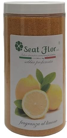 Seat Flor srl® Sabbia colorata, sabbia profumata, sabbia profumata per posacenere e decorazioni, barattolo da 750 gr. (Limone)