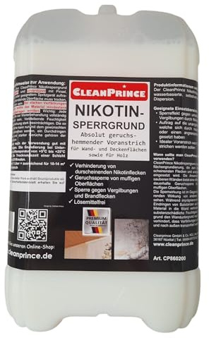CleanPrince Nikotin-Sperrgrund 10 Liter | Voranstrich Grundierung für Wand und Holz