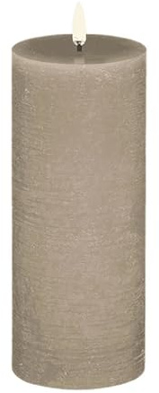 UYUNI Lighting LED Stumpenkerze SANDSTONE taupe Ø8x20cm