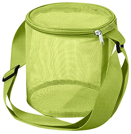 Klein Strand Netztasche Kinder Sandlose Tasche Sandspielzeug Netzbeutel Schultertaschen für Strand Picknick Schwimmbad (Grün)
