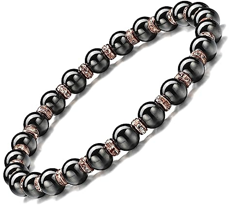 Apocalyptic-K Magnetarmband für Männer und Frauen mit Strasssteinen, 6/8/10MM, Antistatisch, Modeschmuck (Rose Gold Strasssteinen,6MM)