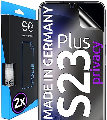 2x se® 3D SCHUTZFOLIE Privacy für Samsung Galaxy S23 Plus,Blickschutz, 100% Fingerabdruck & FaceID kompatibel, einfache blasenfreie Installation, Ultra-Klar, Stoß-Kratzfest, aus Deutschland
