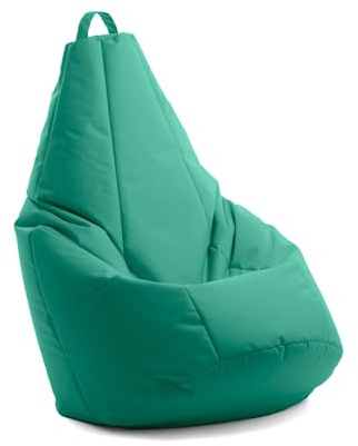 Avalon - Puff Salon Modelo Pera Jive en Tela Técnica Reforzada, Modelos de Pufs con Relleno Incluido, Puf Muy Ergonómico y Cómodo, Anti-desgarros Impermeable, Made in Italy(Grande L-Verde Esmeralda)