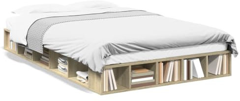 ShGaxin Bettgestell Sonoma-Eiche 120x200 cm Holzwerkstoff, Bett, Bettgestell, Jugendbett, Schlafzimmer Bett, Bed Frame -3280484