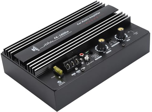 Carte D'amplificateur de Voiture 1800 W, Module D'ampli de Caisson de Basses en Alliage D'aluminium 12 V, Léger 12 V 1800 W Mono Haute Puissance pour Haut-parleur de Graves de 8