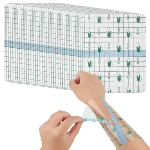 50 Stück Pflaster Wasserdichte Bandagen Transparenter Folienverband,Wasserdichte Klebebandage,Wasserdichtes Pflaster Bandage für Schwimmen,Tattoo,Duschen Verhindern Sie,Dass Wasser In Wunde(13×16cm)