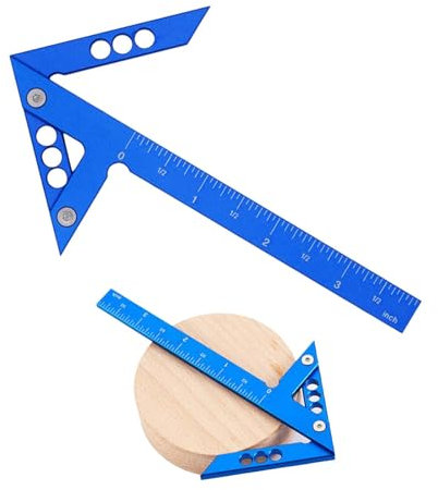 Strumento di misurazione da carpentiere, righello da 45°90°, in lega di alluminio, guida di centraggio, centraggio, strumento centrale, adatto per misurazione della lavorazione del legno, disegno,