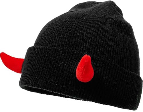 Devil Horns Herrenmütze, Strickmütze Hörnern, Damen Hip Hop Daemon Horns Cap Für Winter, Warm, Ski, Outdoor, Scuttle