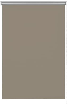GARDINIA Seitenzug-Rollo für Fenster, Mit Thermo-Rückseite, Blickdicht und lichtundurchlässig, Montage mit Bohren, Hitzeschutz, Verdunkelung, Energie sparen, Taupe, 82 x 160 cm (BxH)