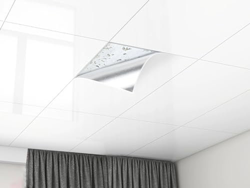 Lot de 220 panneaux de dalles de plafond imperméables à coller pour salle de bain/sous-sol/salle à manger, panneaux muraux décoratifs faciles à installer, 80 x 40 cm