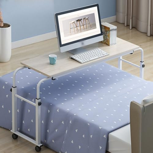 Betttisch über dem Bett Tisch mit Rollen, Überbetttisch über dem Bett, Schreibtisch über dem Bett, mobiler Schreibtisch, Betttisch mit Rollen, Computertisch für Bett, Überbetttisch, mit Rollen